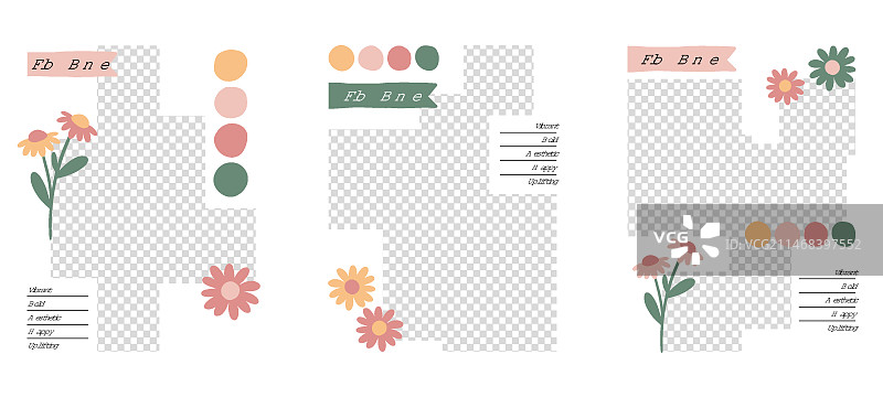 手绘情绪板模板图片素材