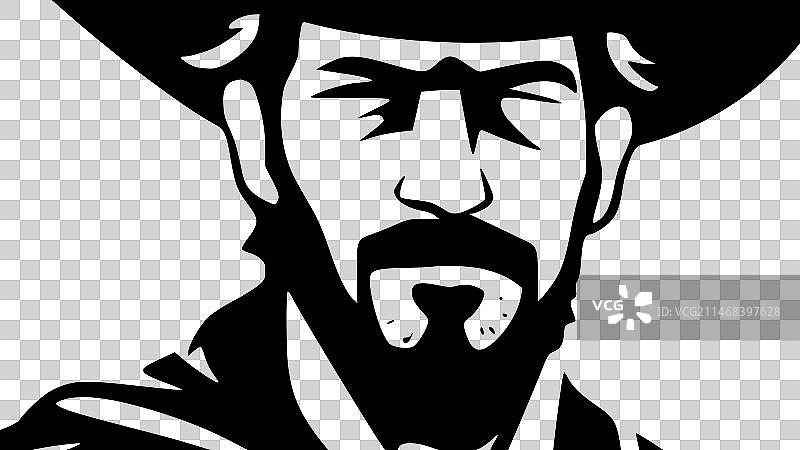 牛仔 - 黑白图片素材