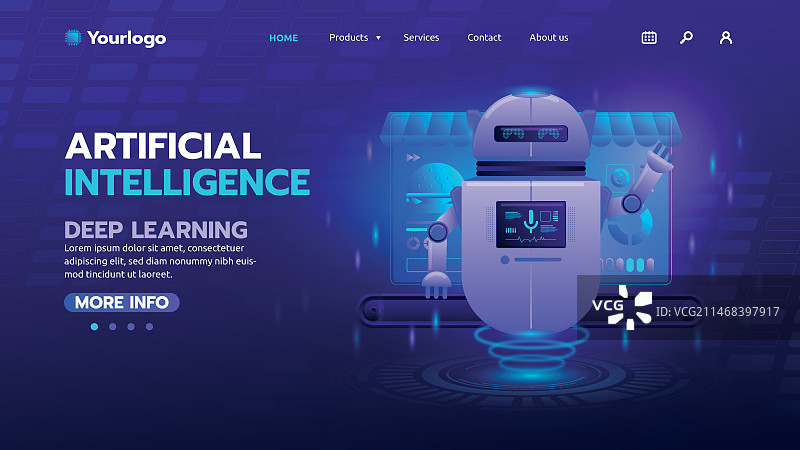 AI概念落地页图片素材