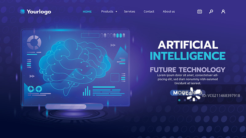 AI概念落地页图片素材