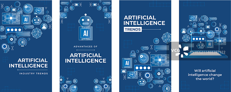 人工智能概念Instagram故事图片素材