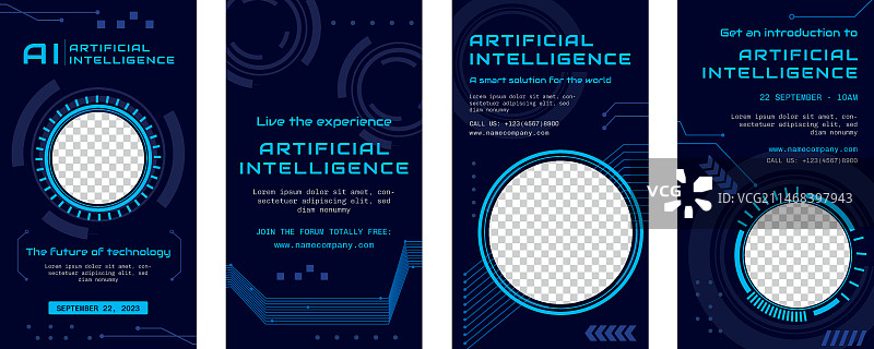 人工智能概念Instagram故事图片素材