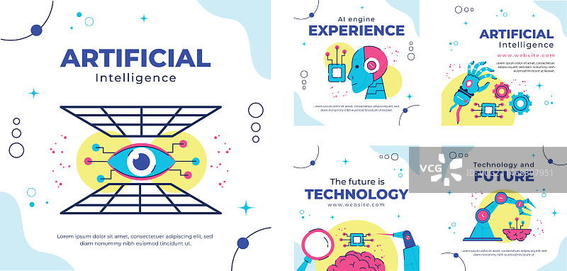 AI概念Instagram帖子图片素材