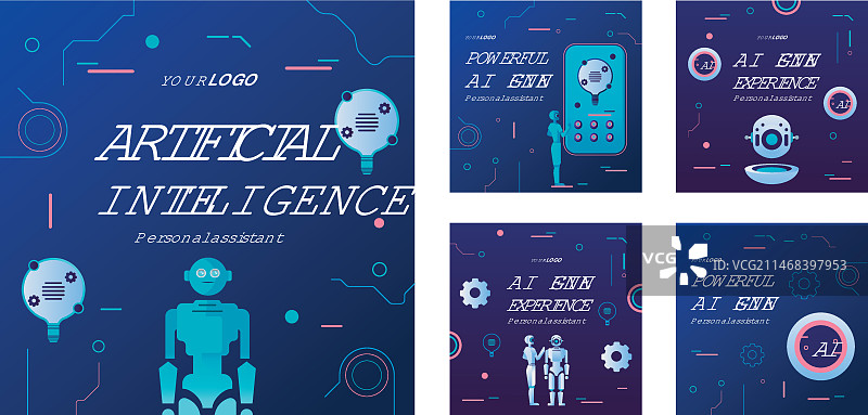 AI概念Instagram帖子图片素材