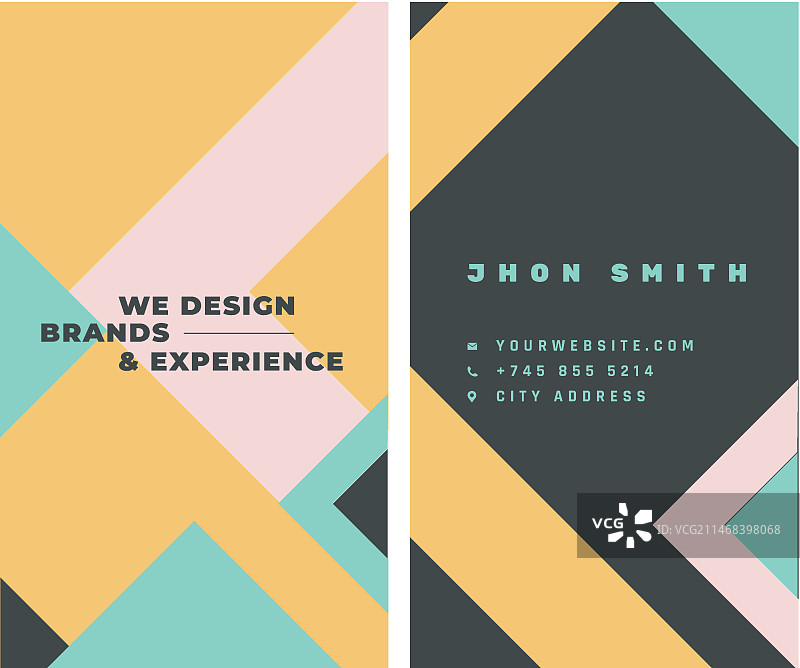 扁平风格网页设计师竖版名片图片素材