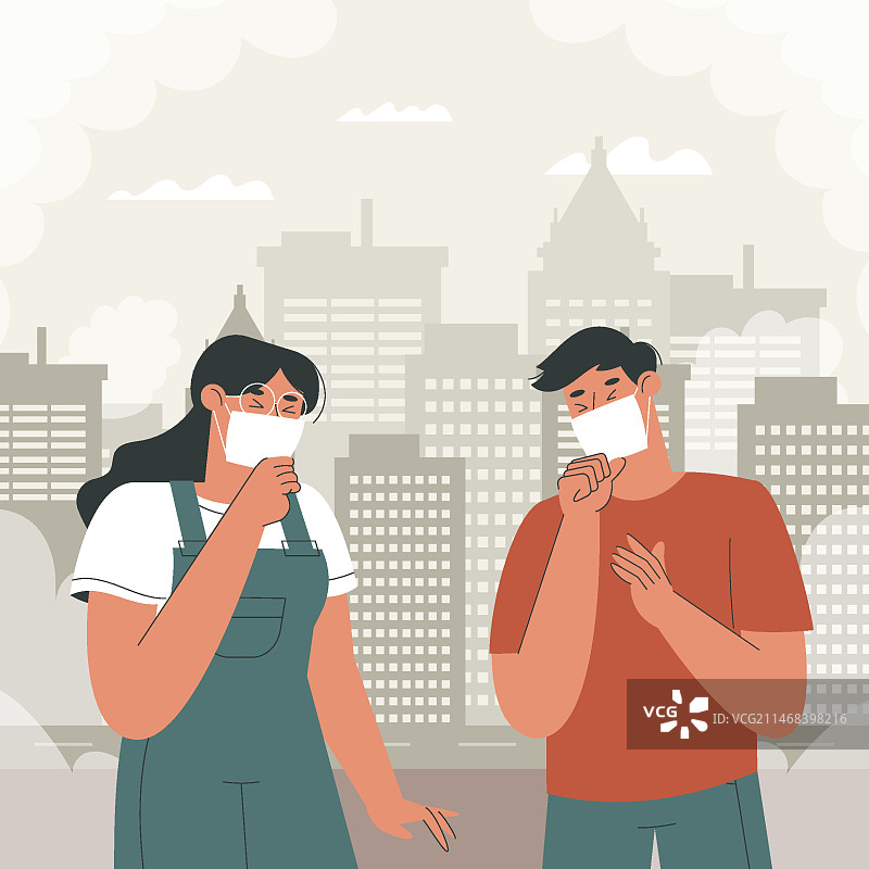 手绘环境污染插图图片素材