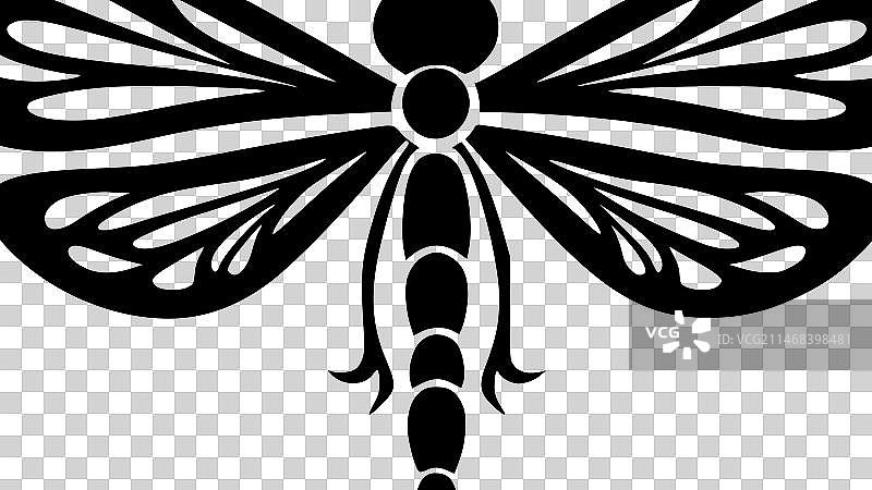 蜻蜓黑白隔离图标图片素材
