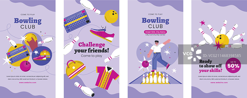 保龄球锦标赛Instagram快拍合集图片素材