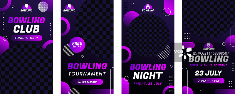 保龄球锦标赛Instagram快拍合集图片素材