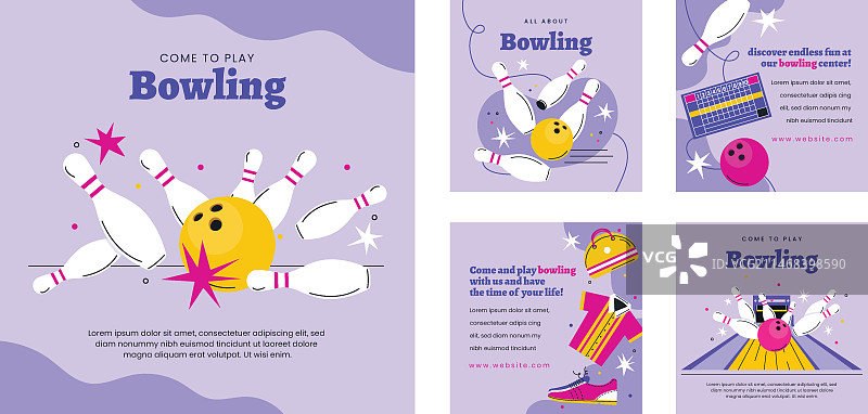 Instagram保龄球锦标赛帖子合集图片素材