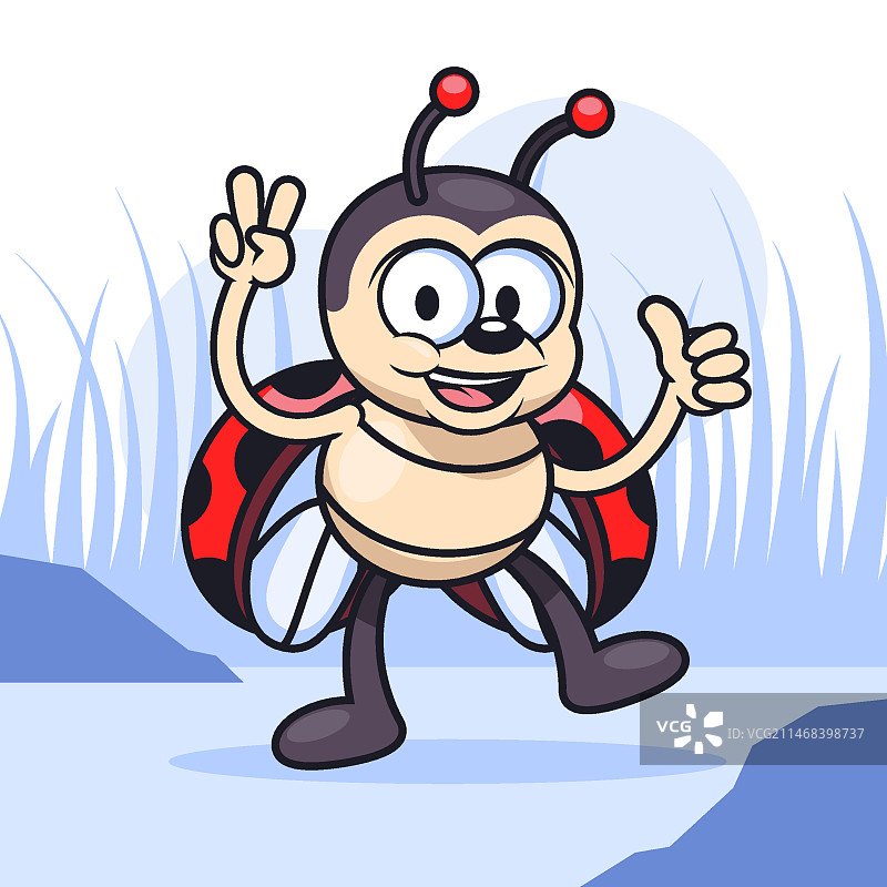 手绘卡通瓢虫插画图片素材