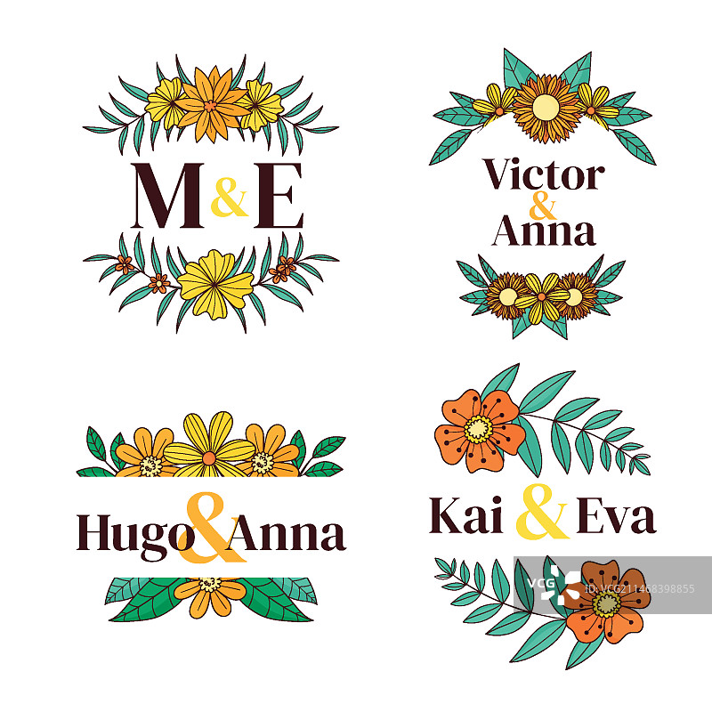 手绘婚礼模板图片素材