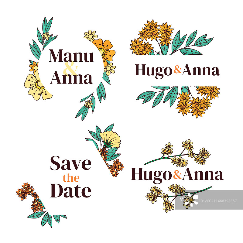 手绘婚礼模板图片素材