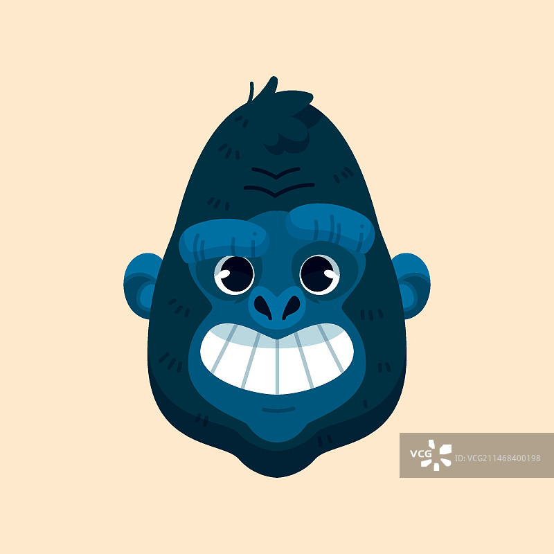 手绘卡通猴子脸插画图片素材