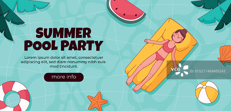 泳池派对娱乐横幅图片素材