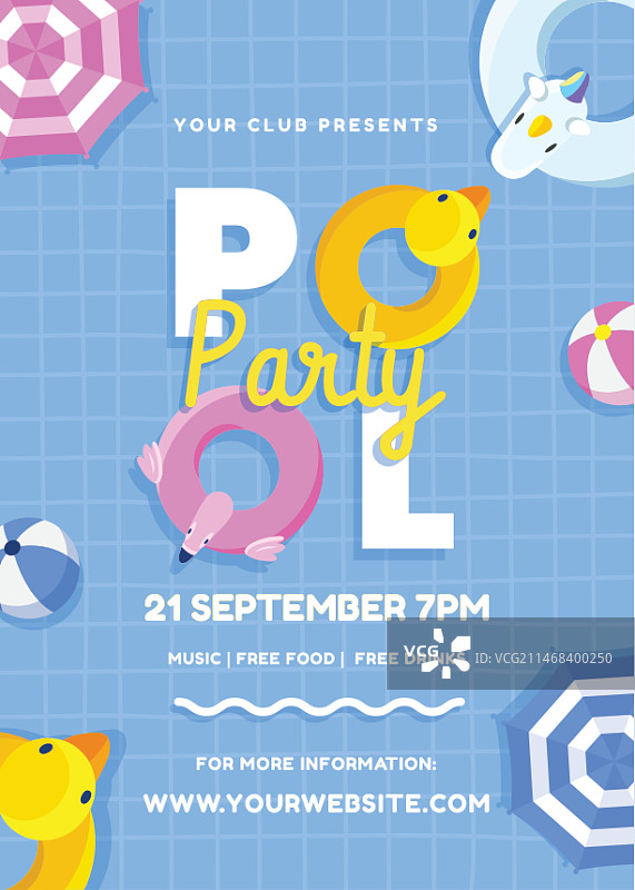 泳池派对娱乐海报模板图片素材
