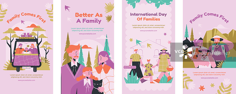 国际家庭日Instagram快拍扁平风格合集图片素材