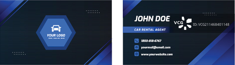 汽车租赁服务横版名片图片素材