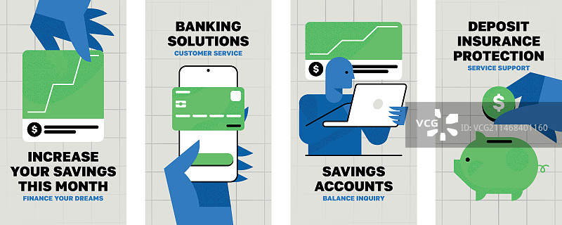 银行服务概念Instagram快拍模板图片素材