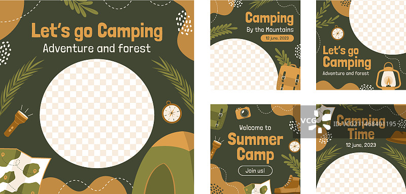露营探险Instagram帖子图片素材