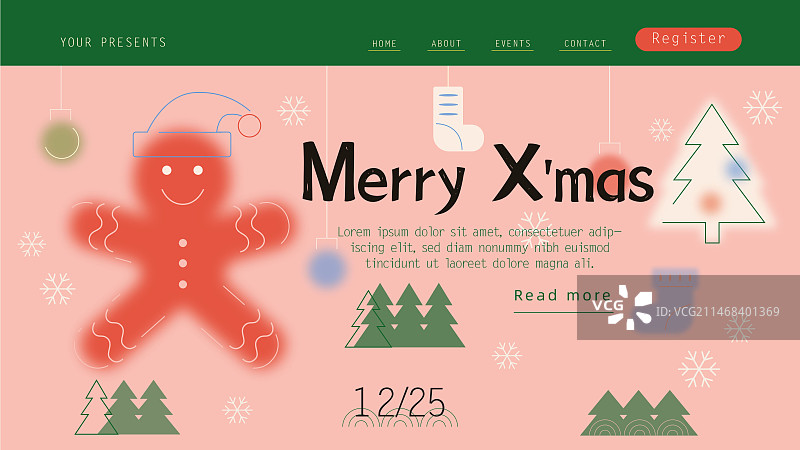 圣诞网页插画图片素材