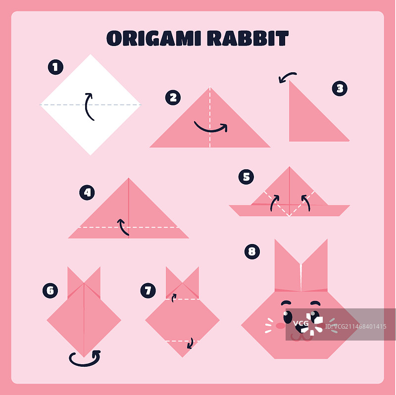 手绘折纸说明插画图片素材