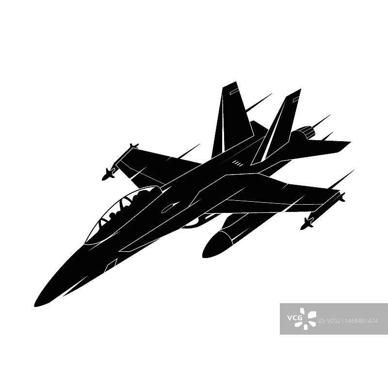 手绘战斗机剪影图片素材