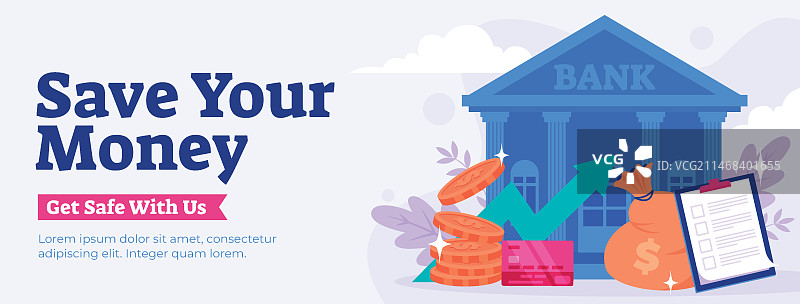 银行和金融机构社交媒体封面模板图片素材