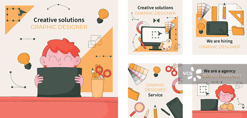 平面设计公司的Instagram帖子合集图片素材