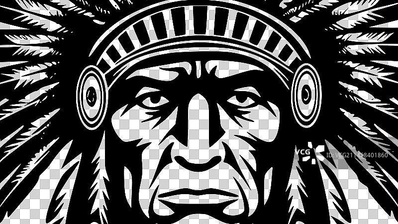 印度酋长极简扁平风logo图片素材