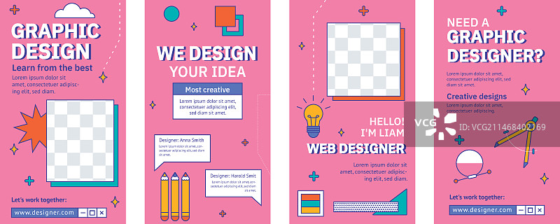 扁平风格平面设计师模板图片素材