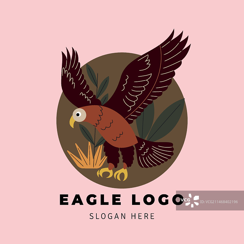 手绘老鹰logo模板图片素材