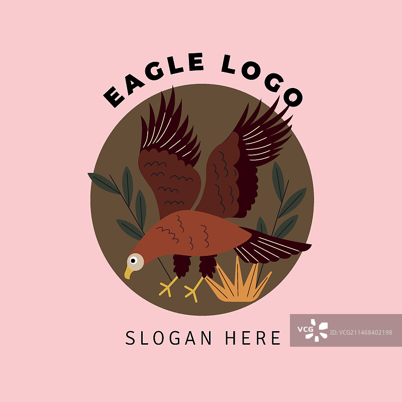 手绘老鹰logo模板图片素材
