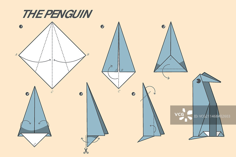 扁平风格折纸说明图例图片素材