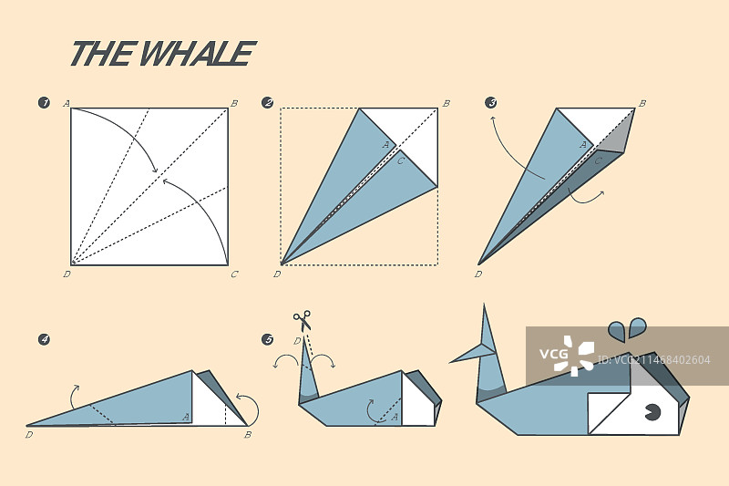 扁平风格折纸说明图例图片素材