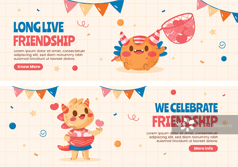 国际友谊日庆祝横幅banner模板图片素材