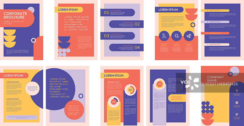 渐变企业宣传册模板图片素材