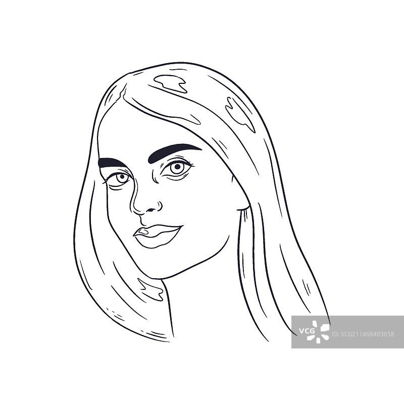 手绘人脸插画图片素材