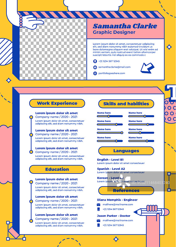 手绘平面设计师模板设计图片素材