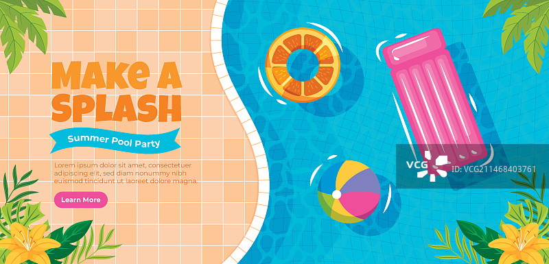 泳池派对模板设计图片素材