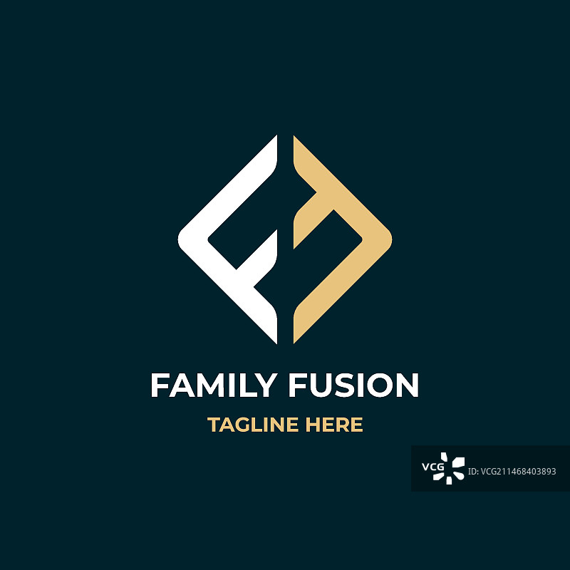 扁平风格FF字母组合标志图片素材