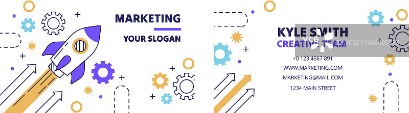 手绘营销机构名片模板图片素材