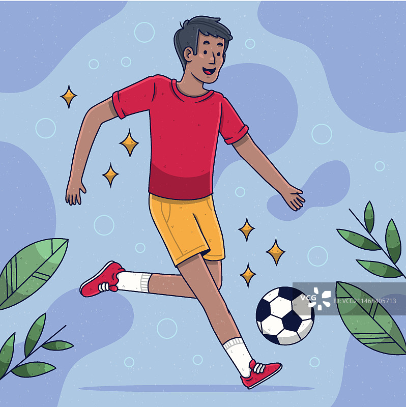 手绘运动人物插画图片素材