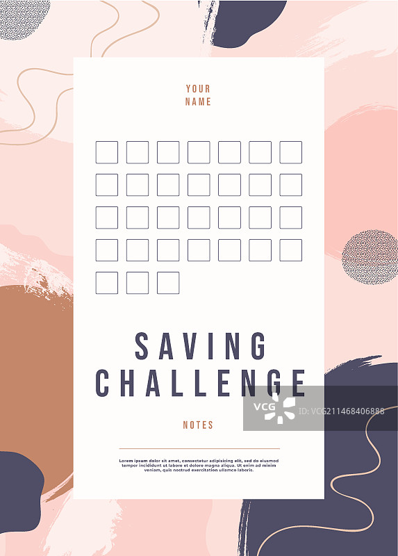 扁平风格储蓄挑战模板图片素材