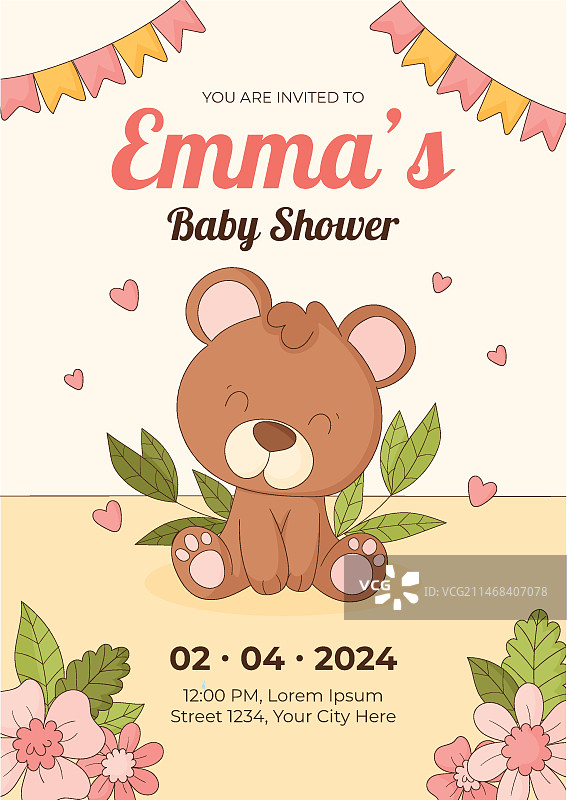 婴儿派对模板设计图片素材