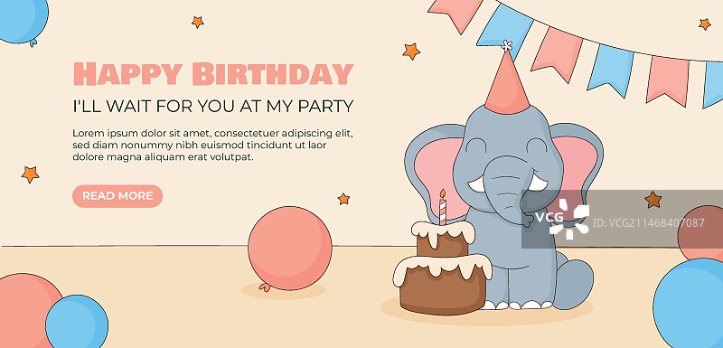 手绘生日模板设计图片素材