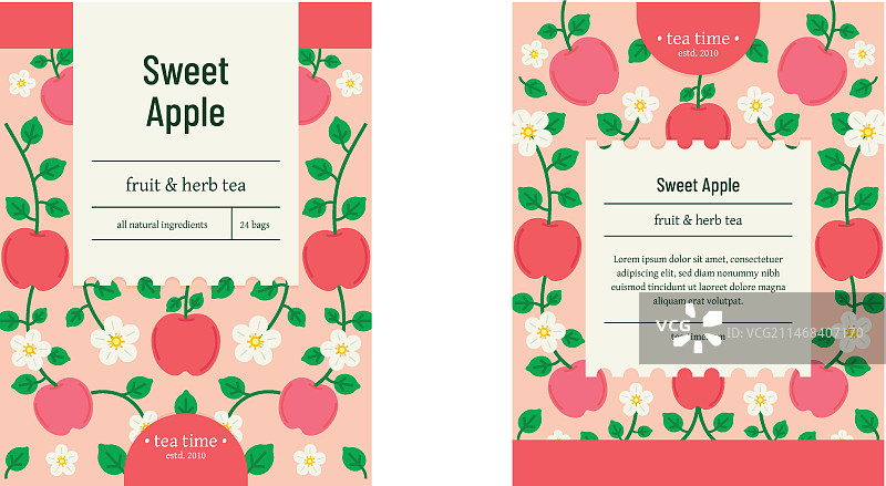 扁平风格茶叶标签模板图片素材