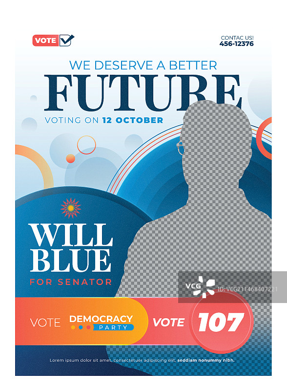 扁平风格选举海报设计图片素材