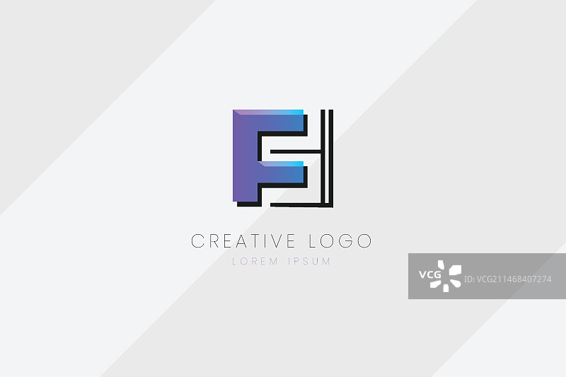 渐变字母组合Logo图片素材