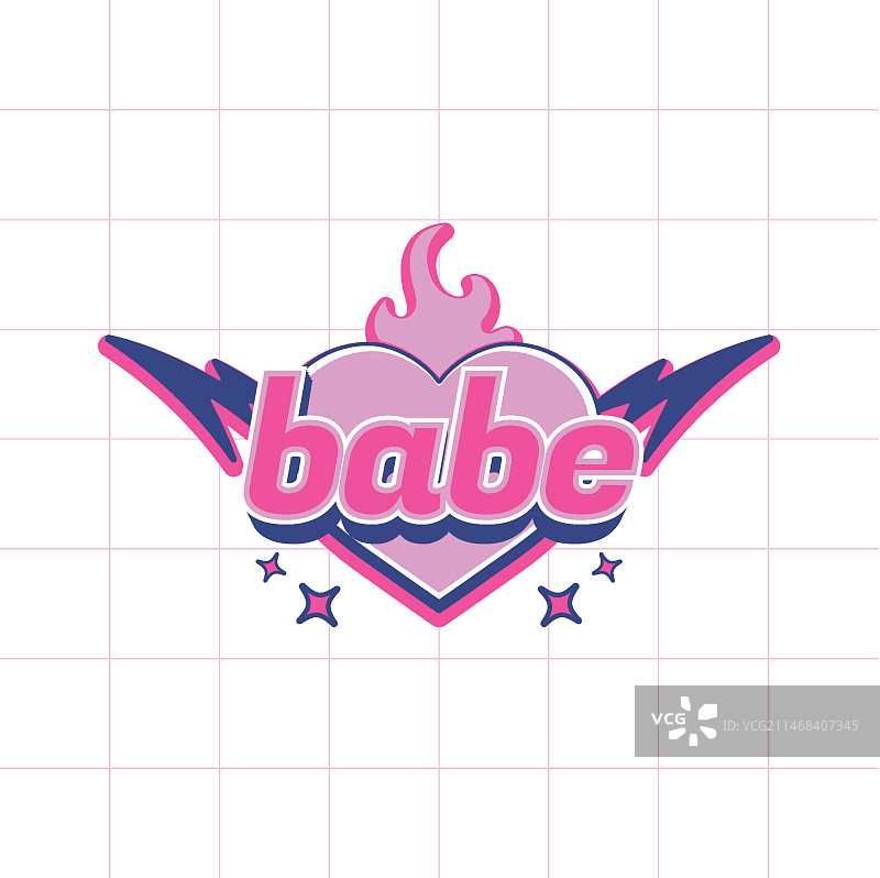 手绘Y2K标志设计图片素材